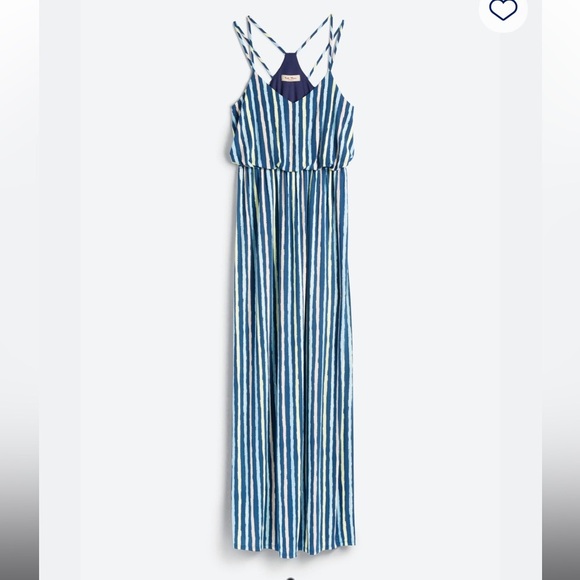 Full moon wendilyn maternity Striped Blue and White Maxi Dress - Picture 1 of 6